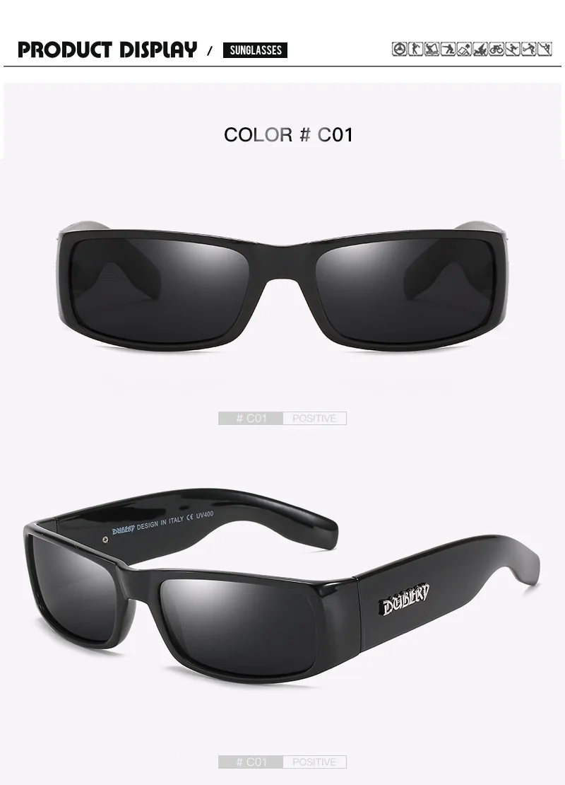 DUBERY Vintage-Sonnenbrille, polarisierte Herrenbrille für Herren, schwarz, quadratisch – Detail 6
