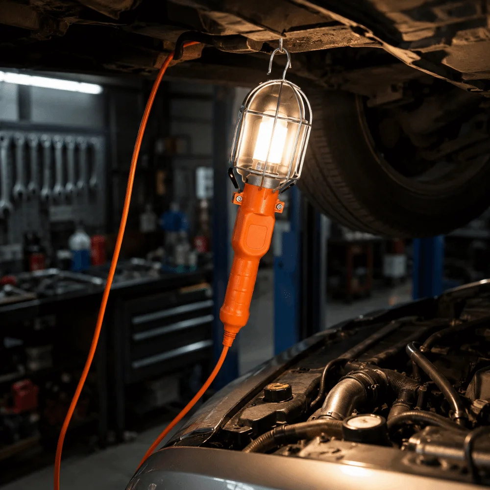 

Iron Cover Handheld Work Light Long-Lasting Durability Sturdy Protection Inspection Lamp Bright Illumination for EU/UK