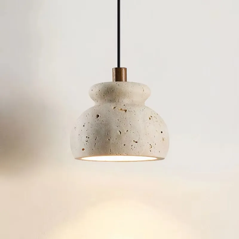Classic Wabi-sabi Style Travertine Modern Pendant Lamp Best Design Decorative Light Lava Stone Chandelier High Ceiling Lamp