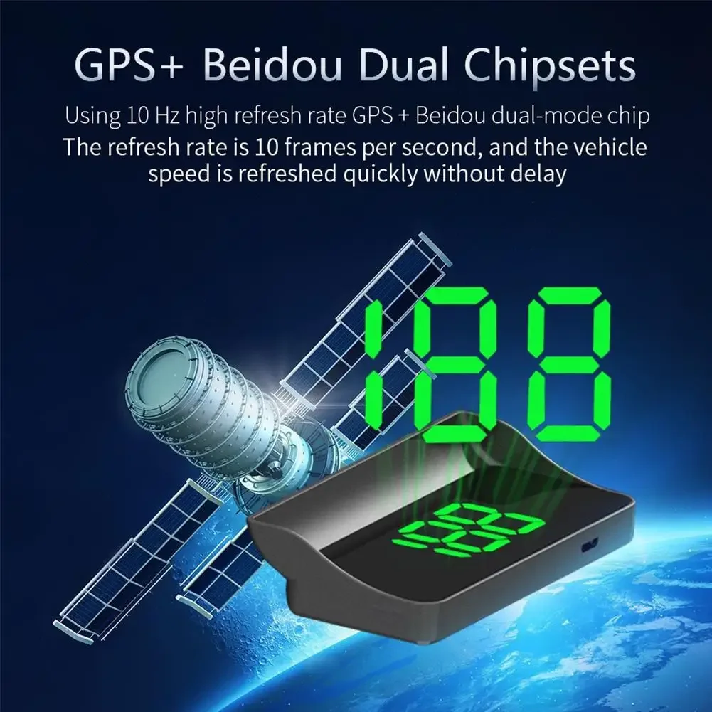M2 Head Up Display GPS HUD Digital Speedometer Plug And Play Universal Cars Big Font KMH Windshield Projector Auto Accessories image 3