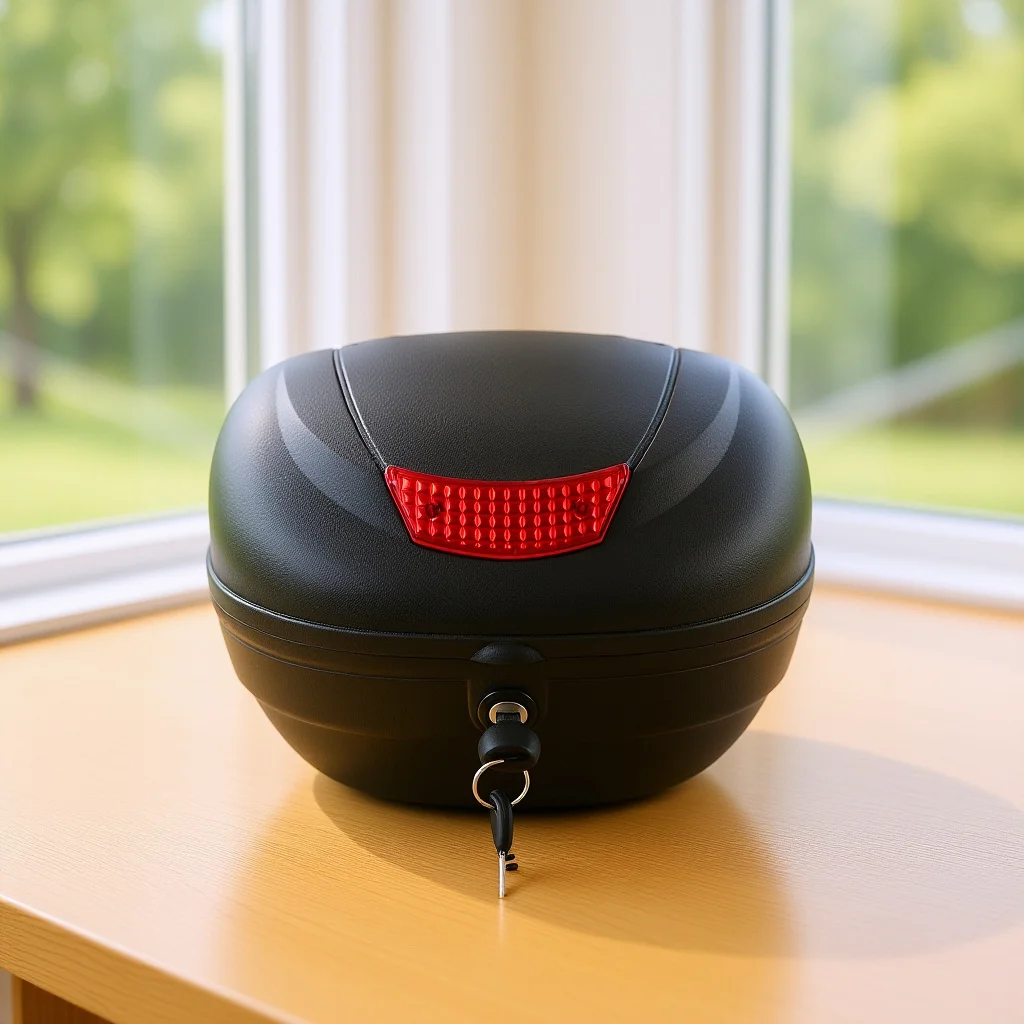 

Electric Motorcycle Tail Box Top Case Plastic Protective Rainproof Reflective Design Safety Motorcycle Trunk Storage