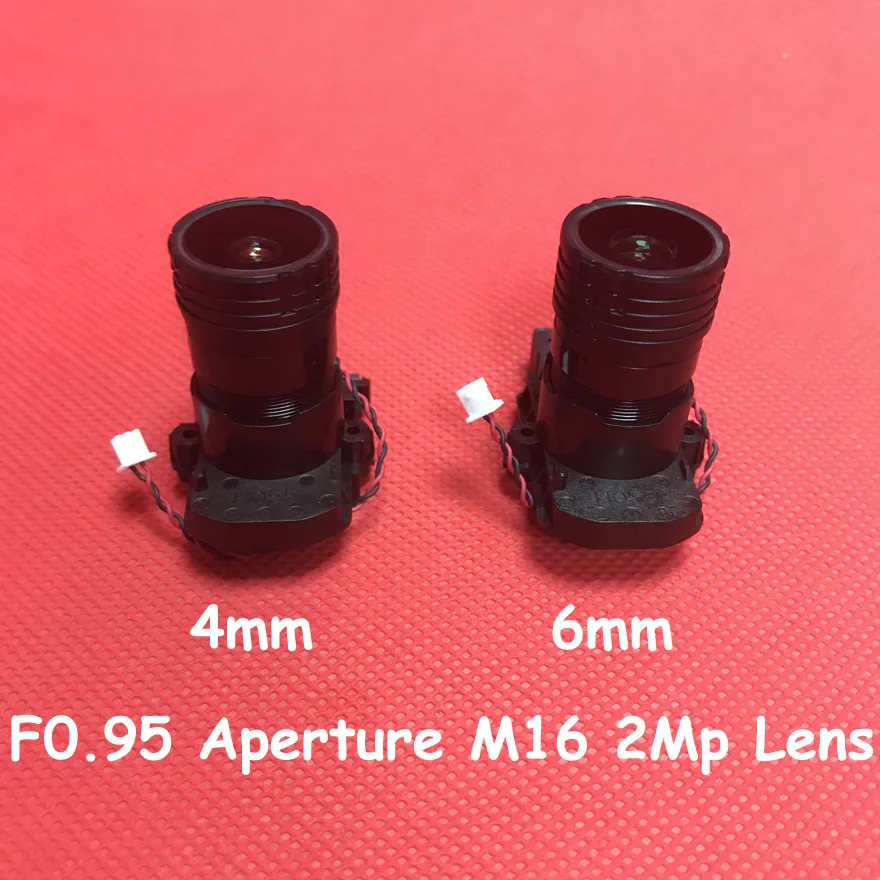 

F0.95 Large Aperture Starlight Lens M16 Mount 4mm 6mm IR Cut Lens for IMX327 IMX291 CCTV Camera Module