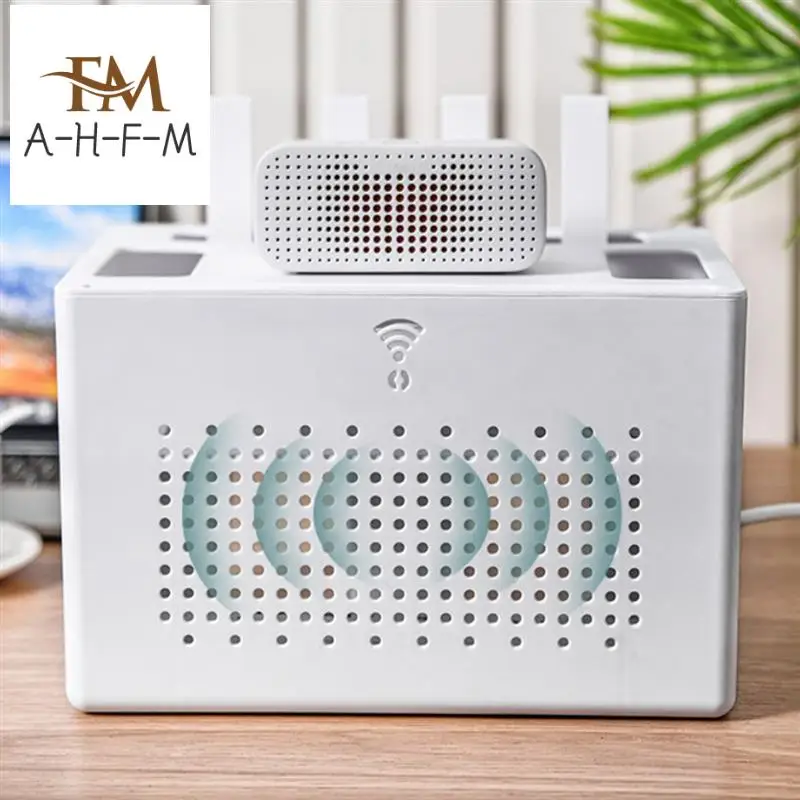 

Wifi Router Storage Box Desktop Socket Wire Storage Box TV Top Rack Power Cable Organizer Storage Box