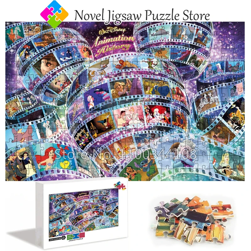 

Disney Animation History Puzzle Disney Princess 200/300/500/1000 Pieces Jigsaw Puzzles Adult Decompression Game Handmade Gift