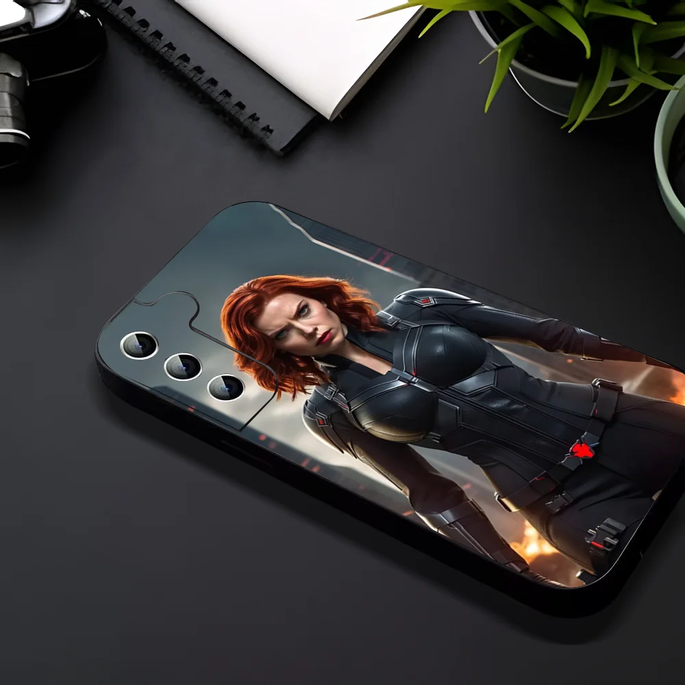 Black W-Widow Phone Case For Samsung Galaxy A52 A12 A51 S21 Edge S22ULTRA S23 S20LITE Plus Ultra Black Cover