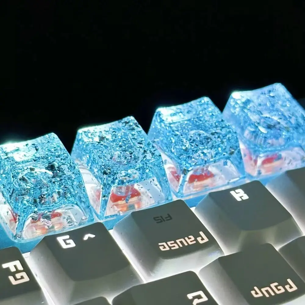

Universal Gold Foil Paper Keycaps Little Key 3D Resin Transparent Keyboard Cap Decoration Handmade Mechanical Keyboard Keycap
