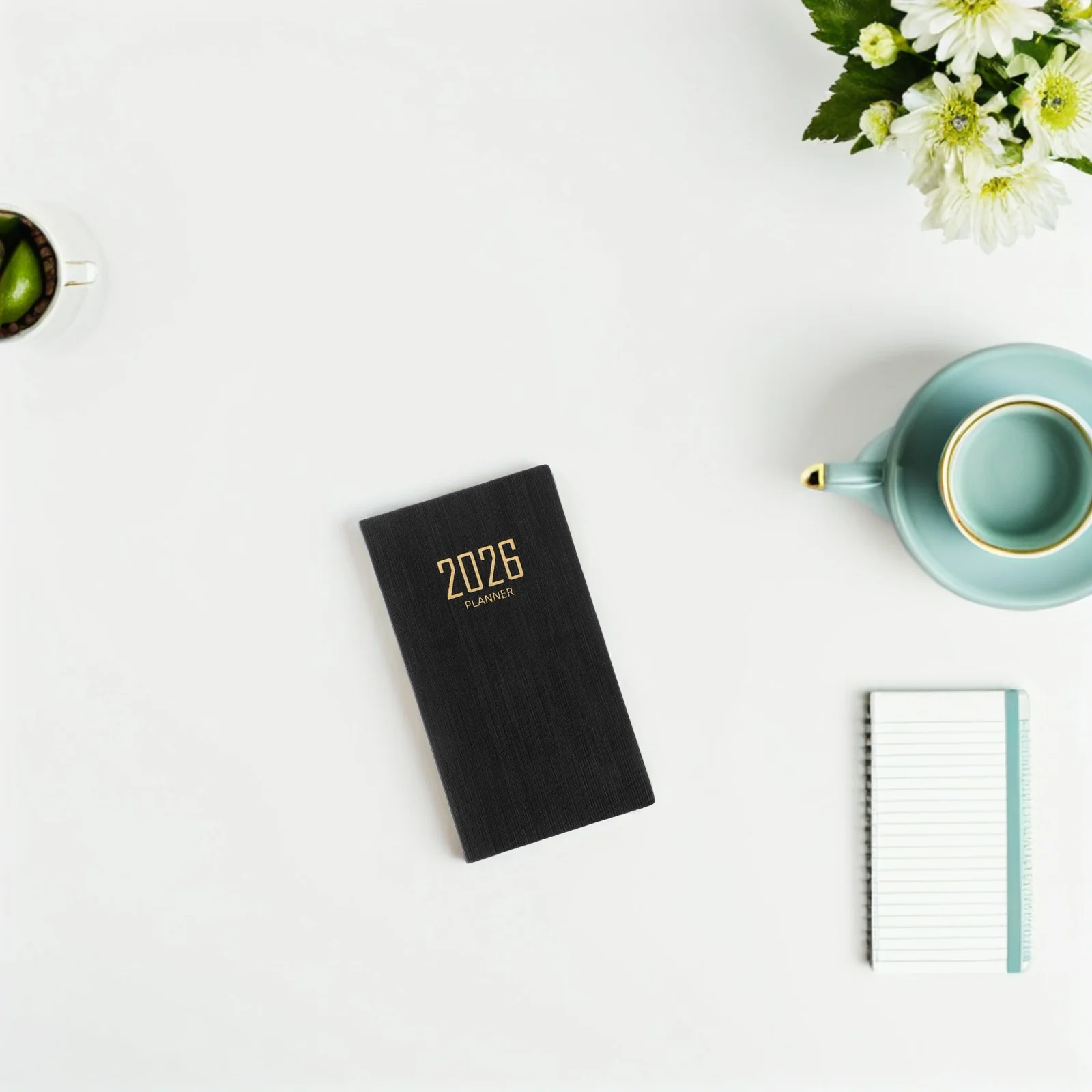 

Mini Planner Notebook A6 2026 Weekly Monthly Daily Schedule Book Thick Paper Faux Cover Portable Pocket Journal