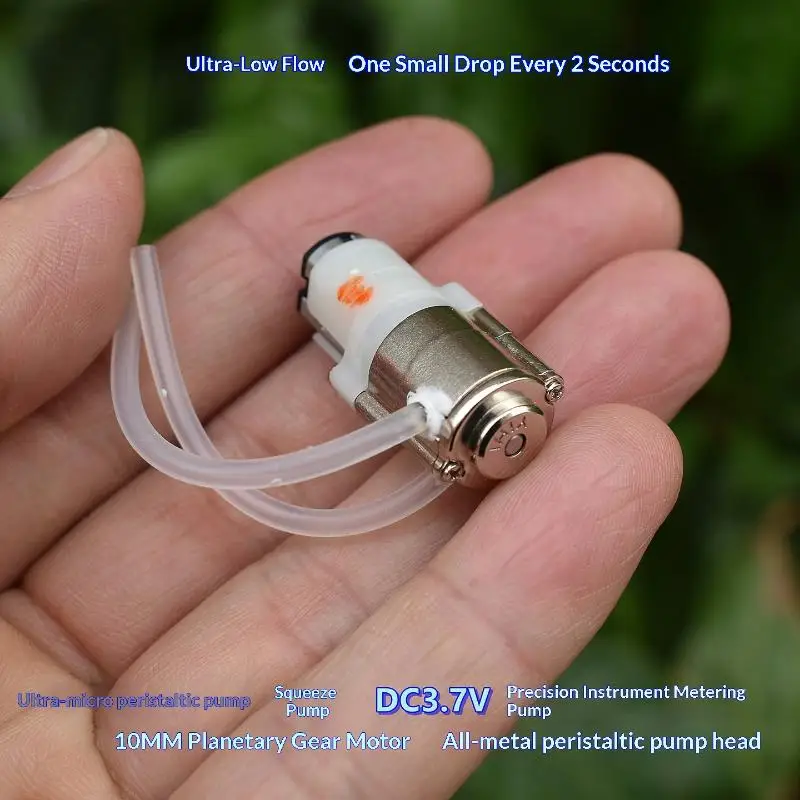 HOT.1PC Squeezing Dosing Pump DC 3V 3.7V Ultra Micro Peristaltic Pump Mini M20 Planetary Gear Metering Pump Precision Small Flow
