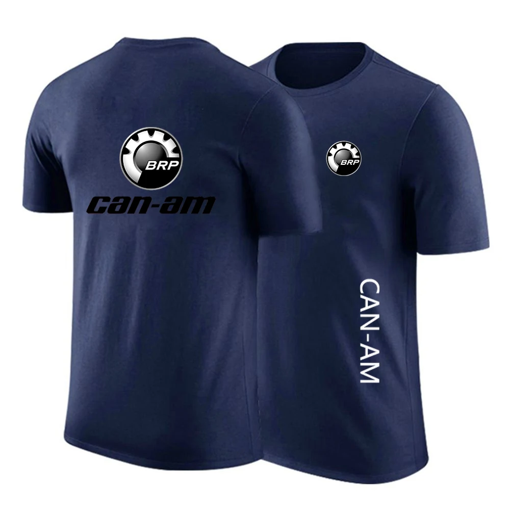 CAN-AM BRP 2022 Men\'s New Round Neck Cotton Casual Solid Color Short Sleeve Print Breathable Tee Summer High Quality T Shirt Top