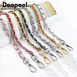 1Pc Deepeel 120cm Women's Bag Chain Shoulder Straps Crossbody Replaceable Woven Leather Chains Belt Handbag Hardware Accessories
