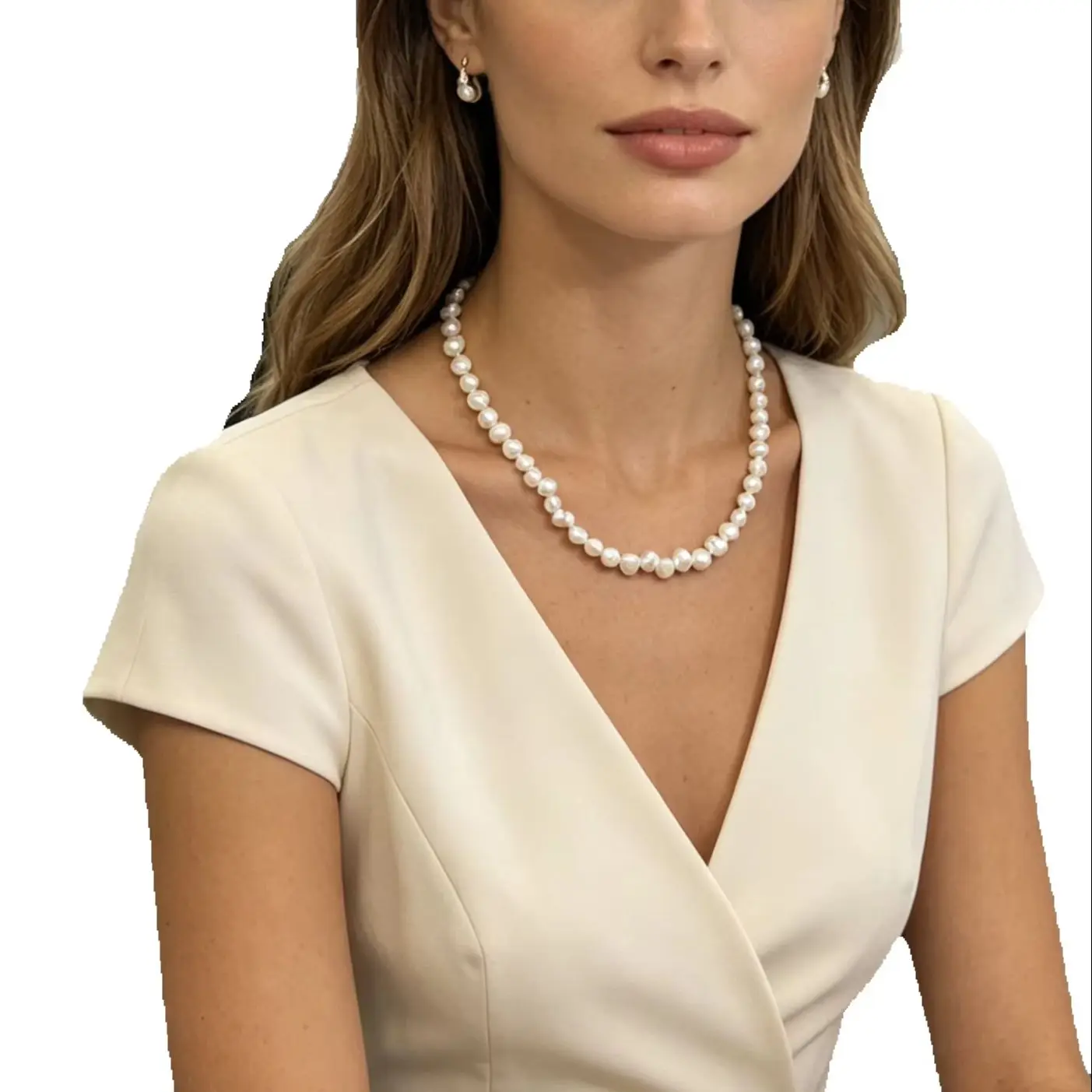 

Natural Freshwater Irregular Pearl Strand Necklace Adjustable Chain Copper Alloy Women's Fashion Jewelry