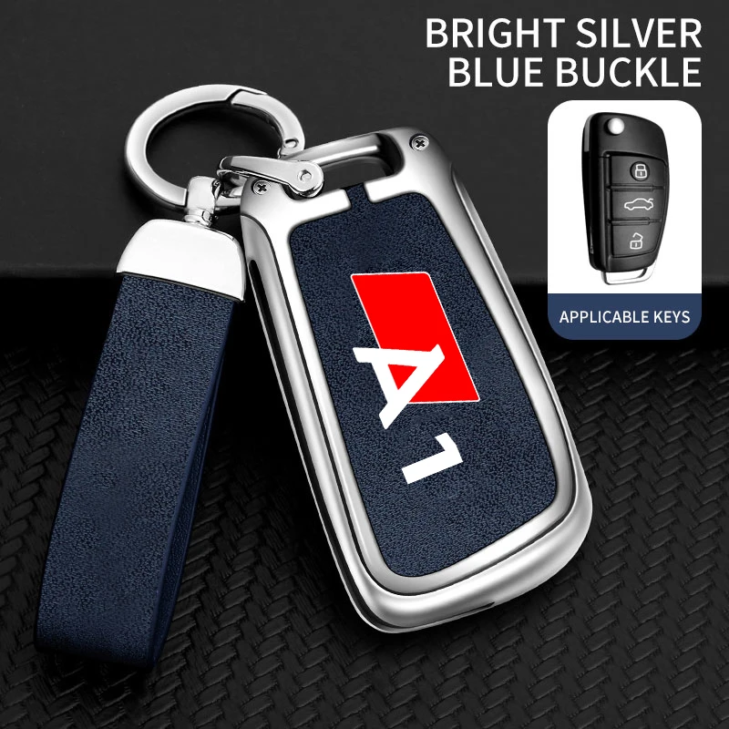 For Audi A1 S1 8x S line 2016 2018 2019 2023 Custom LOGO Zinc Alloy Car Key Case Remote Control Protector Keychain Accessories