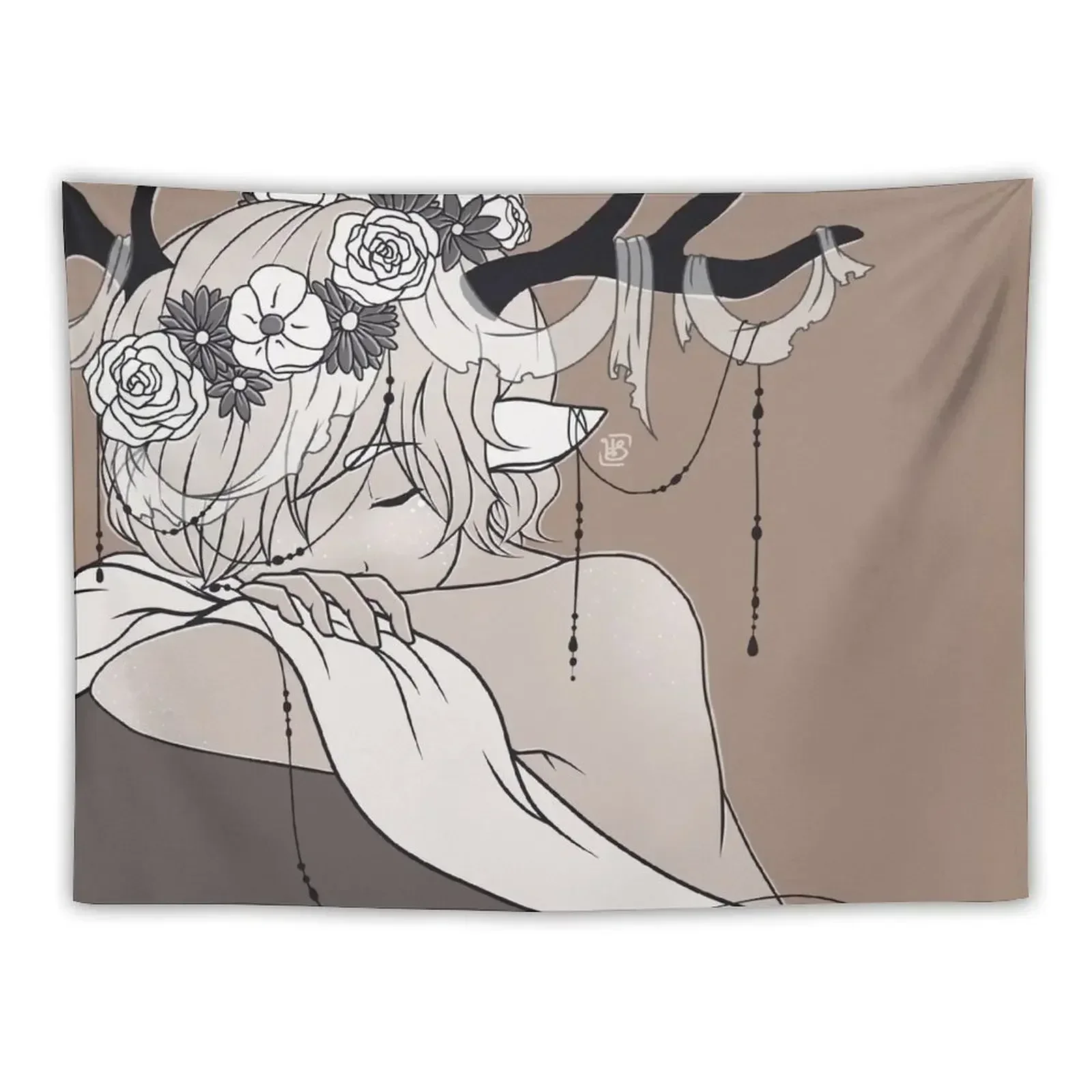 

Sleepy Forest Spirit Tapestry Kawaii Room Decor Home Decoration Tapestry