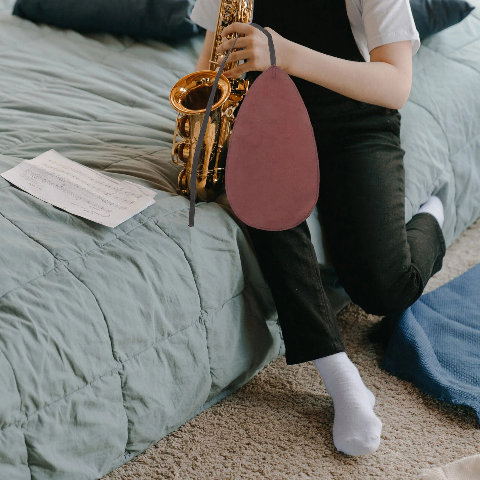 

Musical Instrument Cloth Saxophone Cleaning Cloth Soft Durable Flute Clarinet Saxophone Care Maintenance Accessories Black