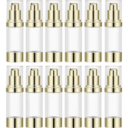 6/12PCS 1Oz/30ml Refillable Airless Pump Bottle Empty Travel Lotion Container for Liquid Foundation Essential Oil Shampoo Bottle