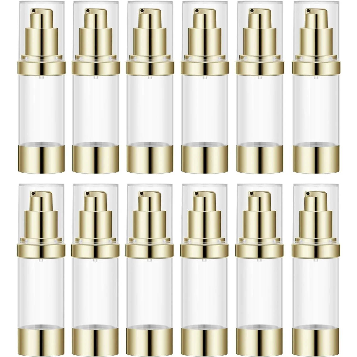 6/12 szt. 1 uncja/30 ml butelka z pompką bezpowietrzną wielokrotnego napełniania pusty pojemnik na balsam podróżny do płynnego podkładu butelka na szampon z olejkiem eterycznym
