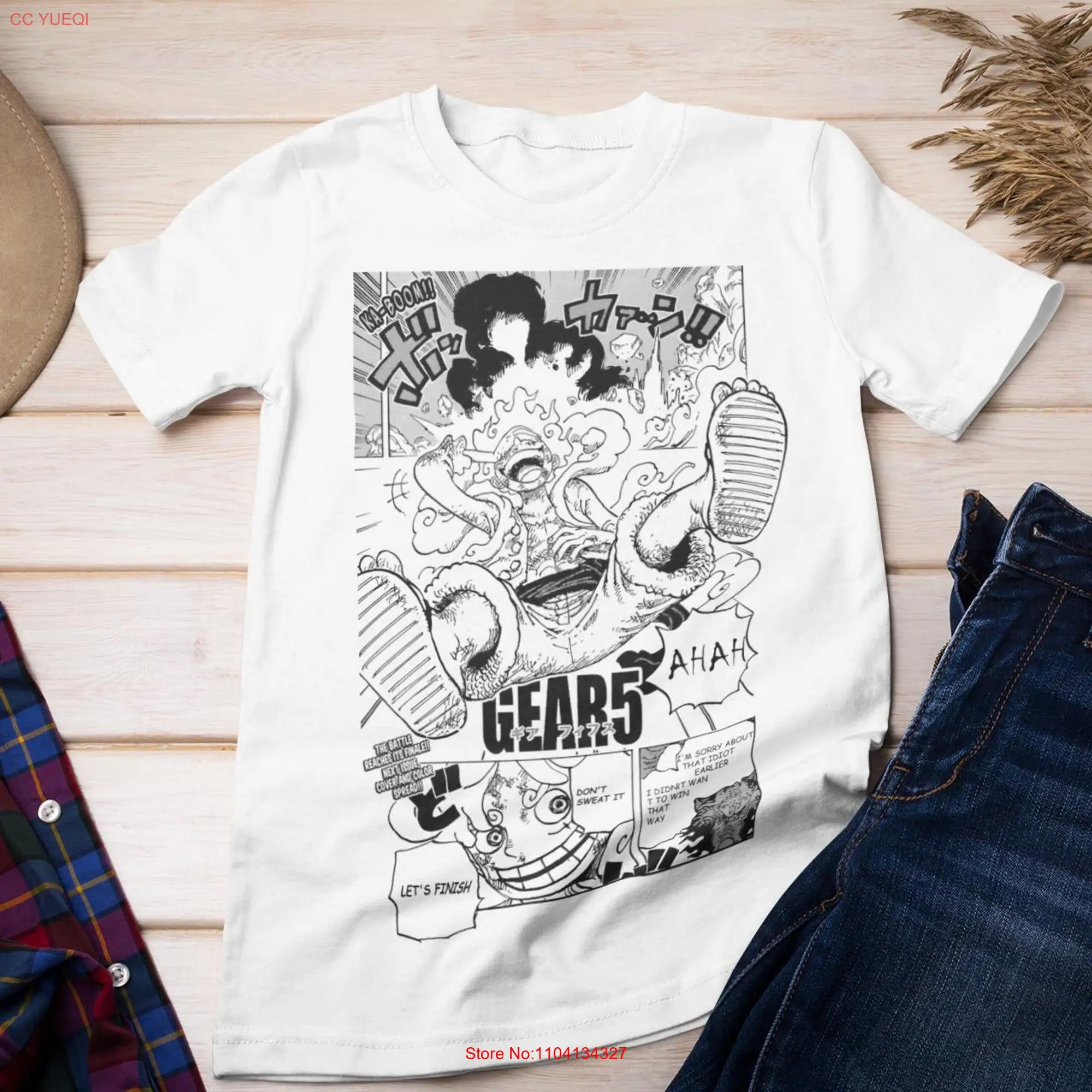 Iconic Anime Moment T Shirt First Gear 5 Transformation Decisive Captured in Bold Dynamic Design for Old Time Fans