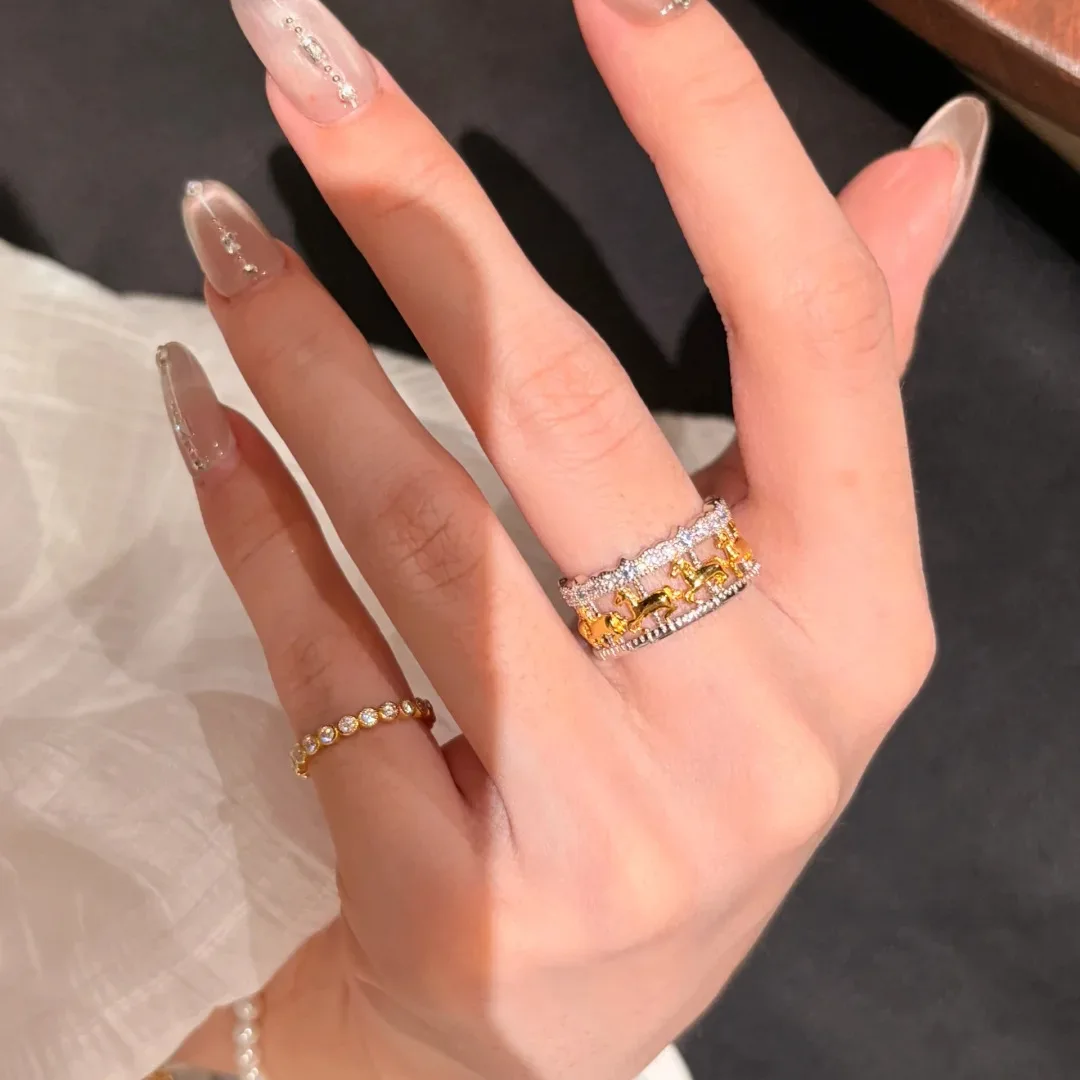 The Carousel Ring In The French Retro Amusement Park Is A Niche, Light Luxury, Vintage Ring For Women