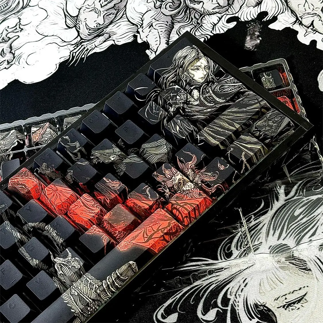Berserk Griffith Keycaps Cherry Profile PBT Personality Office Key Cap Game Key Caps for Mechanical Keyboards 60 68 75 87 108