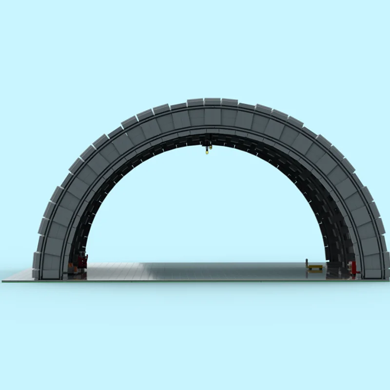 عرض الشارع Moc قوالب بناء وحدات المطار Hangar Vversion 2 نموذج التكنولوجيا كتل عيد الميلاد لتقوم بها بنفسك لعبة هدايا البناء #4