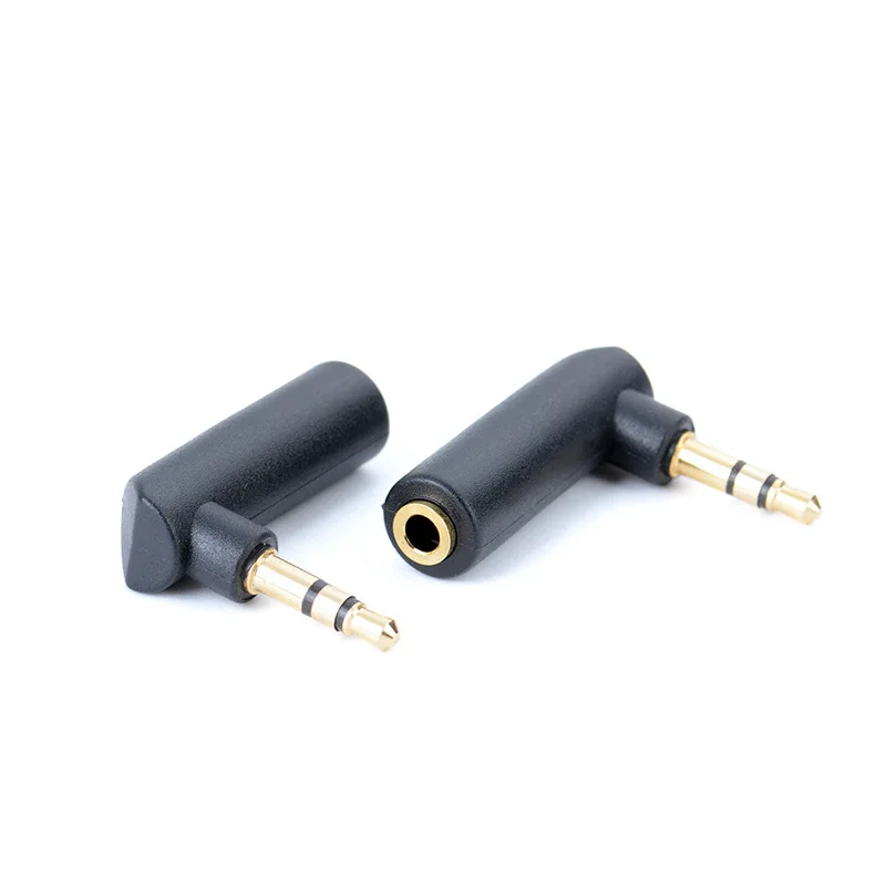 1pc Gold-plated Connector 3.5 jack Right Angle Female to 3.5mm 3Pole Male Audio Stereo Plug L Shape Jack Adapter Connector