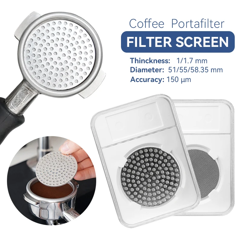 

51/53/58 mm Reusable Coffee Filter Screen Heat Resistant Mesh Puck Filter Barista Coffee Making Puck Screen for Espresso