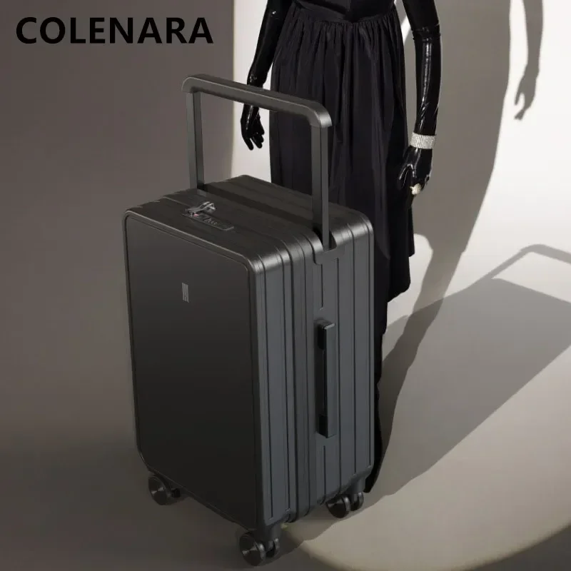 COLENARA 20 "24" 26 "28 Inch Cabinebagage USB Opladen Boarding Box ABS + PC Grote Capaciteit Zakelijke Trolley Case Unisex Koffer