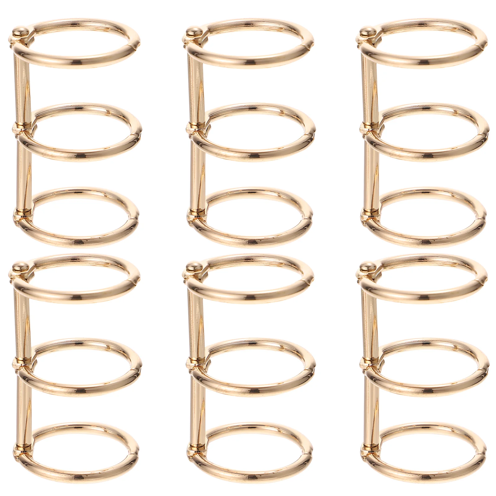 6 Pcs Metal Folder Ring Office Gold Plated Rings Revision Alloy Key Convenient Book Circles