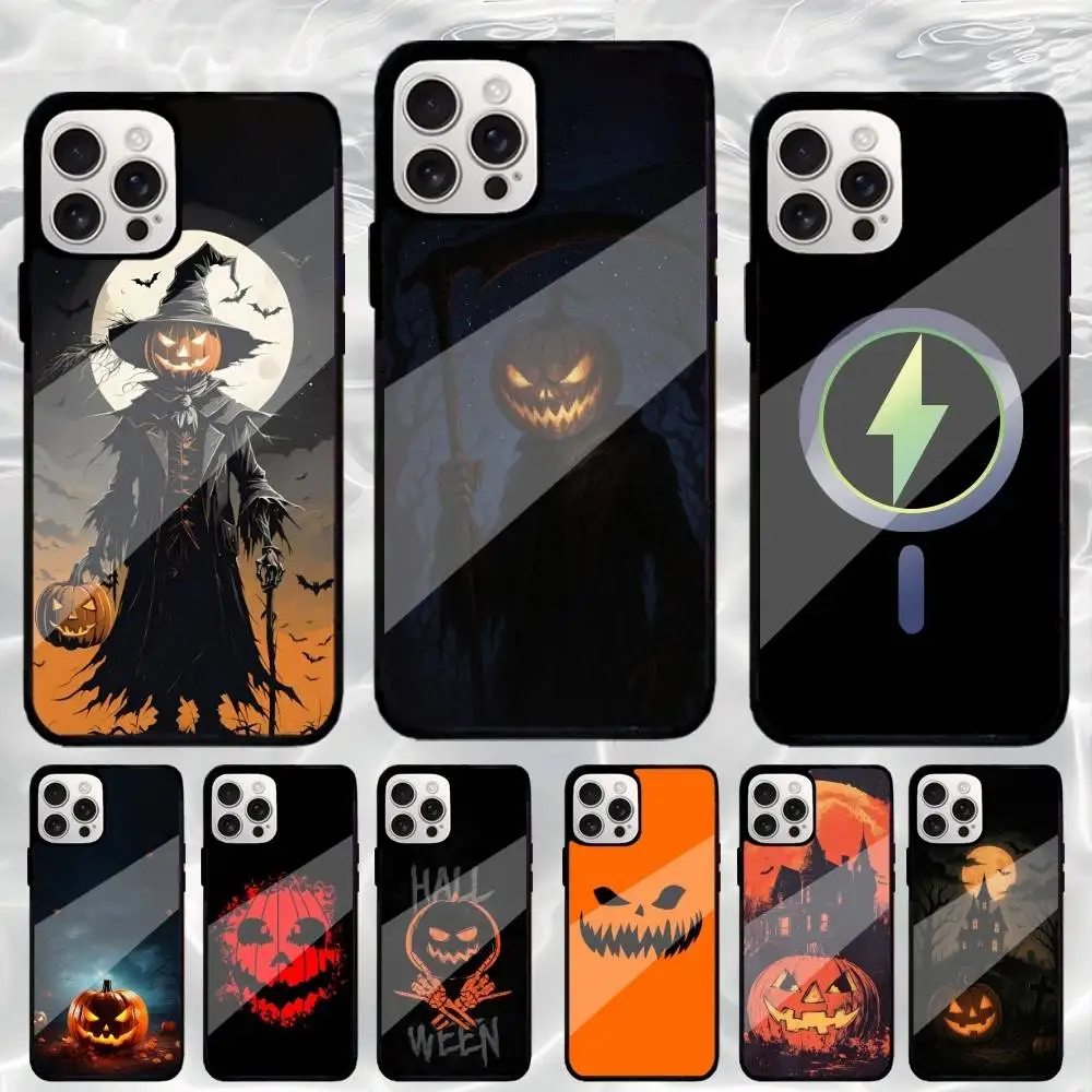 

P-Pumpkin halloween Phone Case For iPhone17,16,15,14,13,12,11 Plus,Pro Max Magnetic Magsafe Wireless Charging