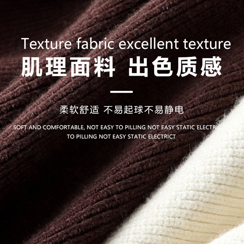 Half zip stand collar sweater men autumn winter lazy knit pullover men's lapel thick loose top trend