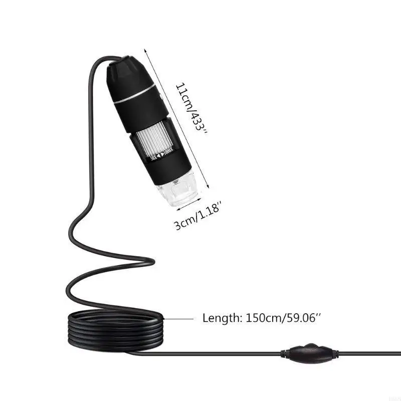 H58b Microscope Accessories 3in1 USB Type-C Micro-USB 1000X Microscope 1080p 2mp