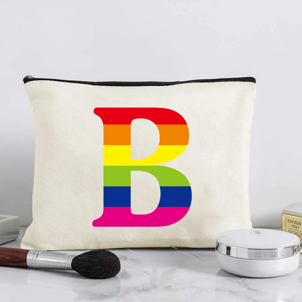 Women's Cosmetiquera Cosmetic Bag Casual Travel Wash Bag Female  Makeup Bag Rainbow Print Series 2024 Fashion