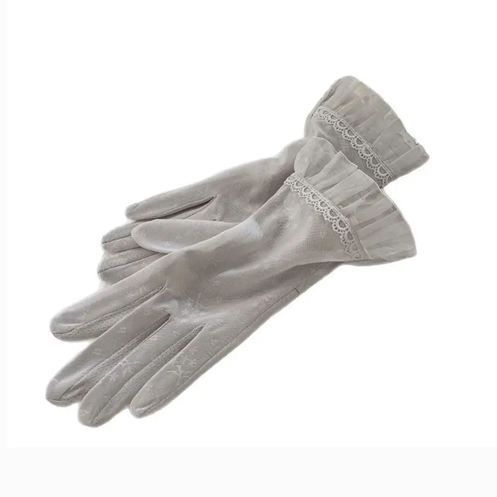 

Breathable Touch Screen Gloves Anti Slip Lace Thin Ice Silk Gloves Sun Protection UV Protection Cycling Driving Riding Glove