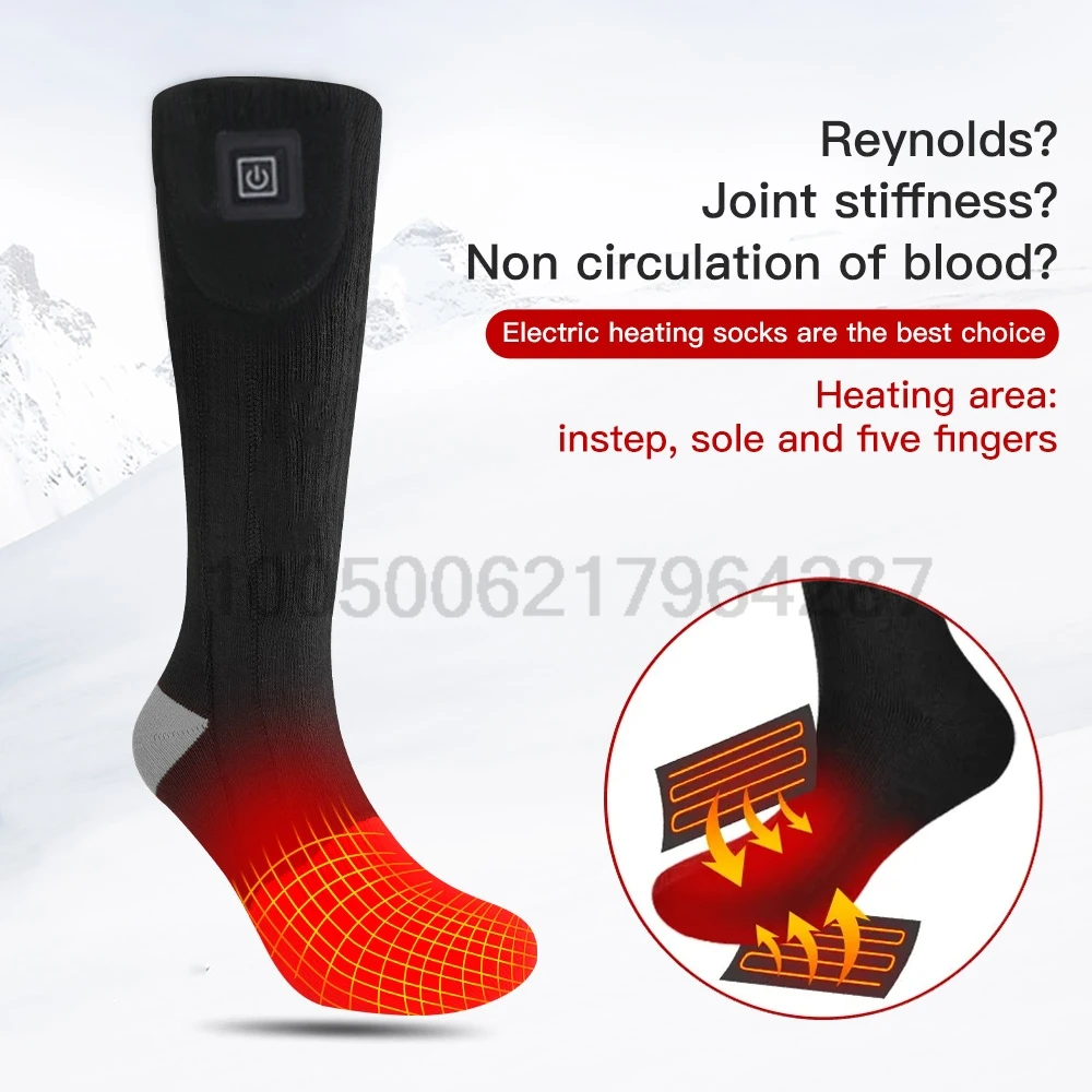 Heated Socks Winter Warm Snowmobile Skiing Heated Socks With Battery Case Outdoor Sport Thermal Heated Foot Warmer Ski Sports