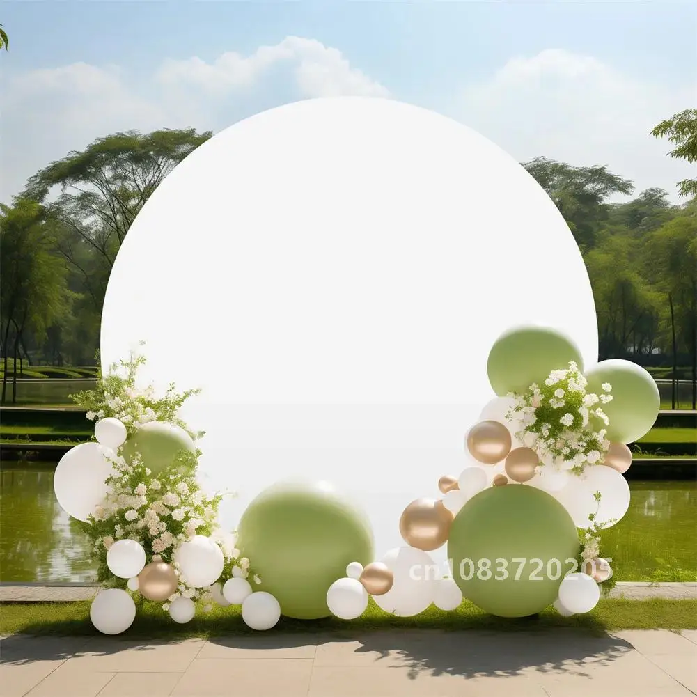 White Round Arch Backdrop Cover 6ft/6.5ft/7.2ft Wrinkle Resistant Machine Washable For Wedding Birthday Baby Shower Decorations