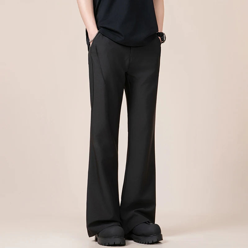 

High Quali Men's Wide Leg Pants Spring Summer Casual Loose Slimming Faionable Versatile Long Trousers No Ironing Required