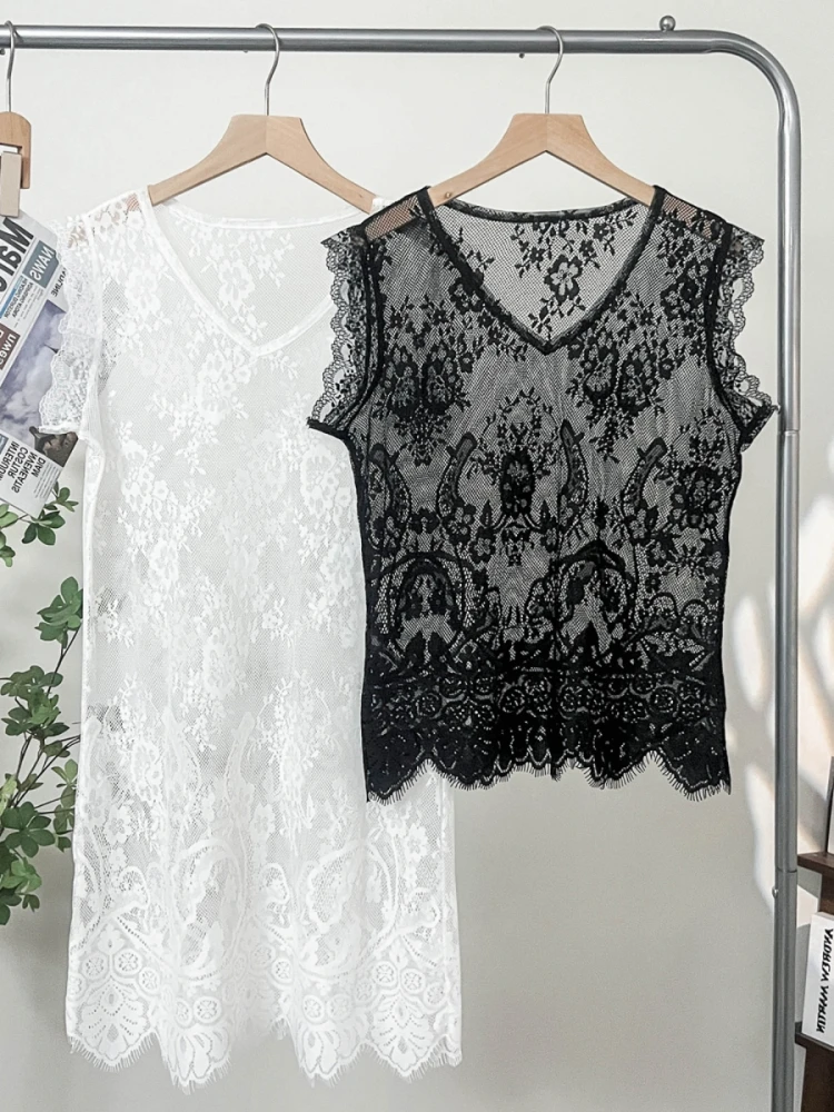 

Эффект похудения, ажурный кружевной Csole, тонкий проницаемый универсальный жилет с окантовкой Eyela, летний жилет Me, прикрывающий топ для женщин...