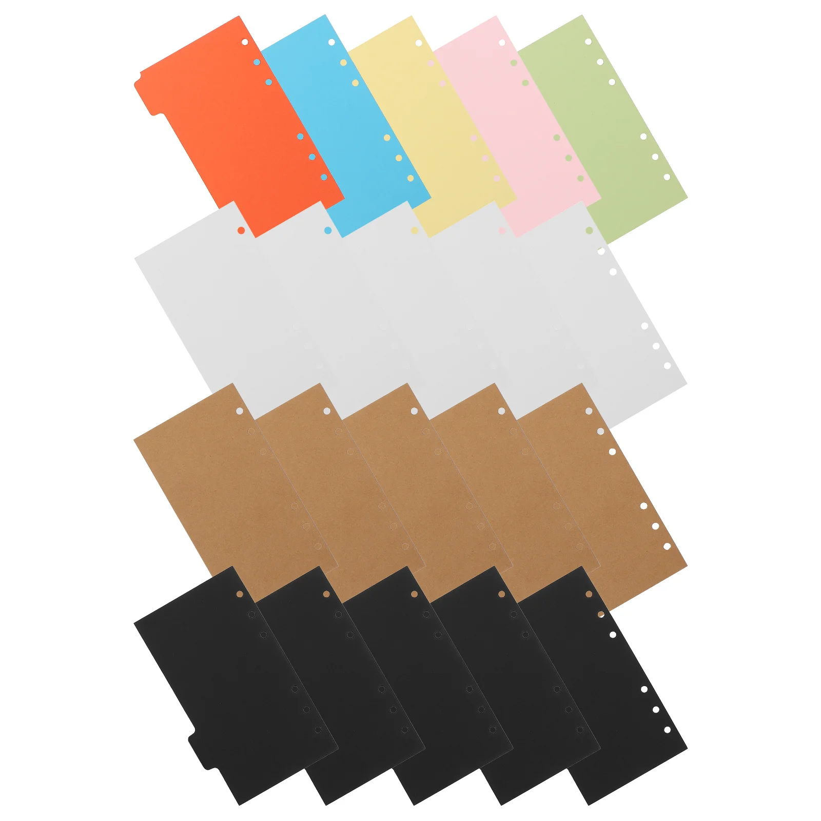 Divisori per indici professionali da 20 pezzi Schede per raccoglitori di carta scrivibili Divisori per schede colorate per l'organizzazione dei documenti Ufficio di studio