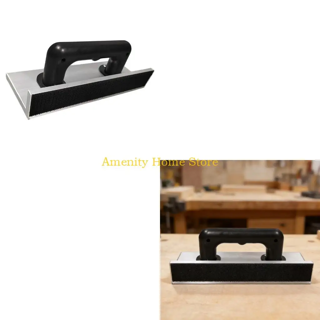 F26C Interior Corner Hand Sander with Metal Body, Raised Grip, and Two Abrasive Working Areas for Furniture Joints and Corner
