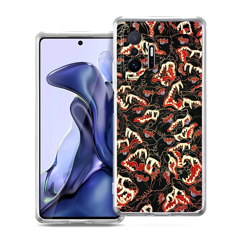 Capa de telefone transparente para xiaomi mi 14 13 12 11 ultra 13t 12t 11t poco x3 nfc f3 f6 pro lite macio tpu escudo o olho de cthulhu