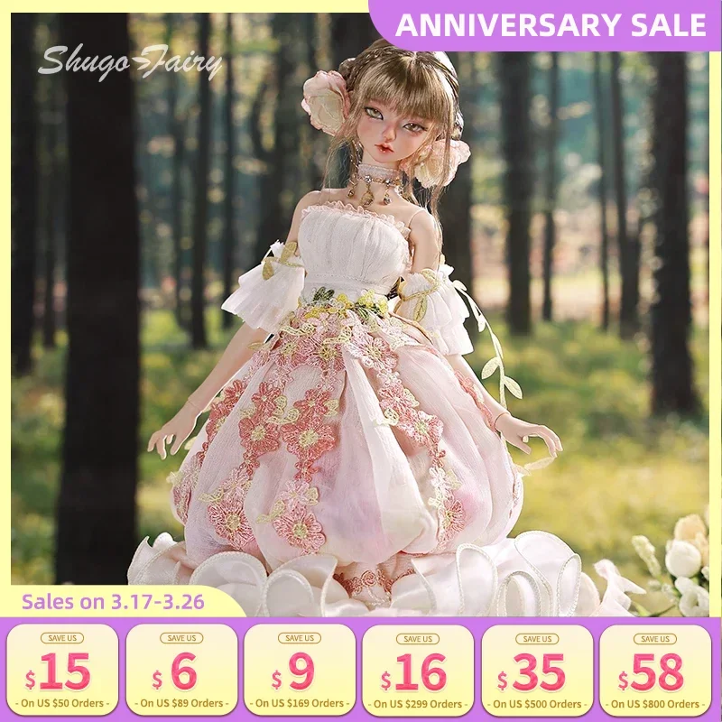 Sakina Bjd Doll 1/4 Bariy Flower Jellyfish Fantasy Toys Resin Ball Jointed Dolls Fullset Art Collection Shugafairy Gift for Girl