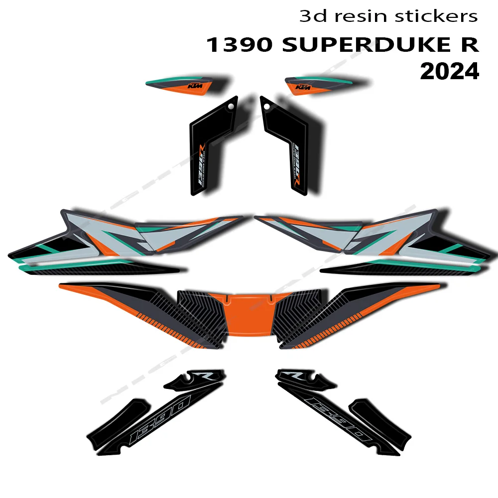 Motorcycle 3D Epoxy Resin Sticker Protection Kit Fairing Sticker for 1390 Super Duke R EVO Accessories