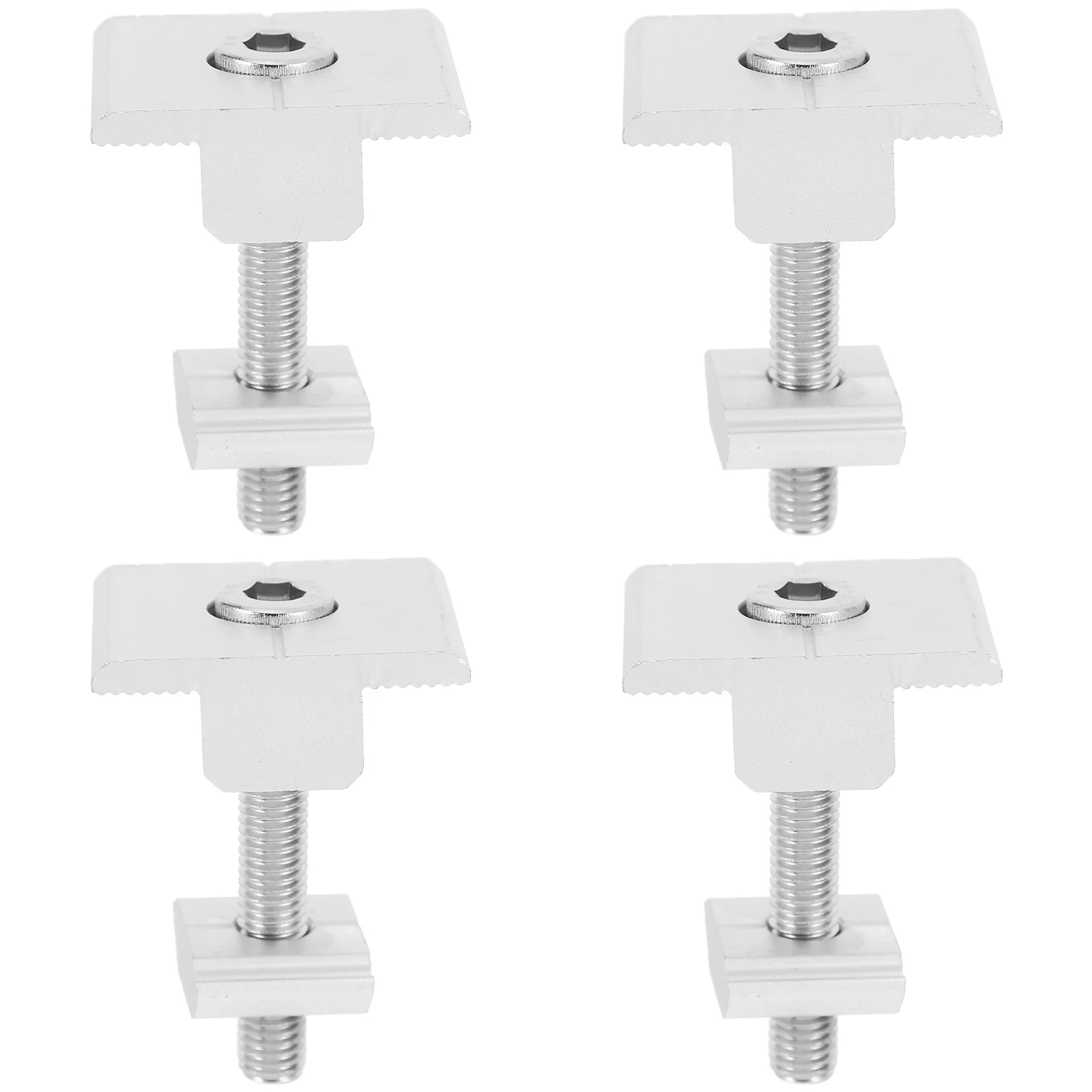

4Pcs Solar Panel Mid Clamps Aluminum Alloy Mounting Hardware Hex Socket Cap Bolts Spring Washer for Rooftop Solar
