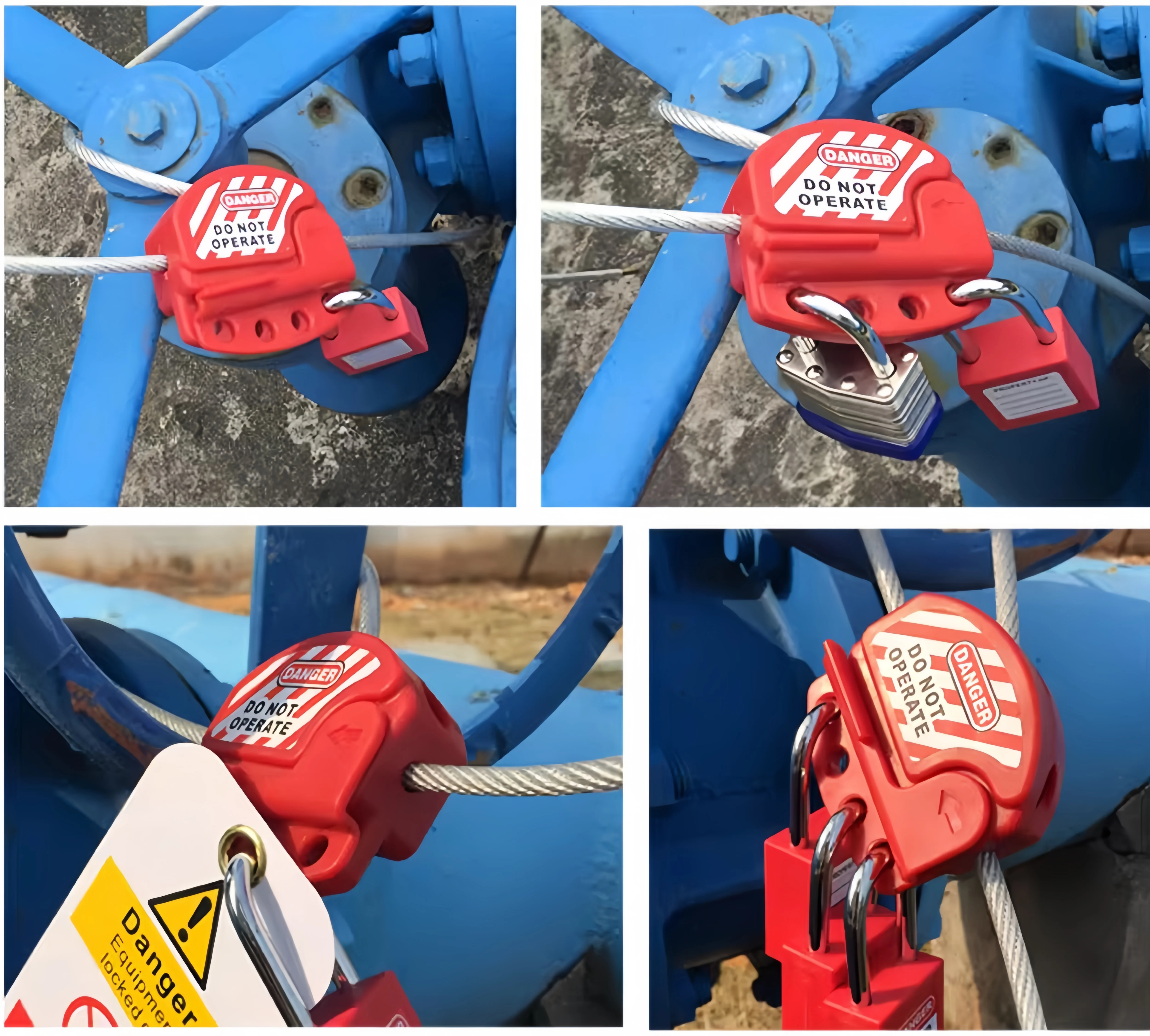 Adjustable Cable Lockout gate valves lockout steel hasp lockout
