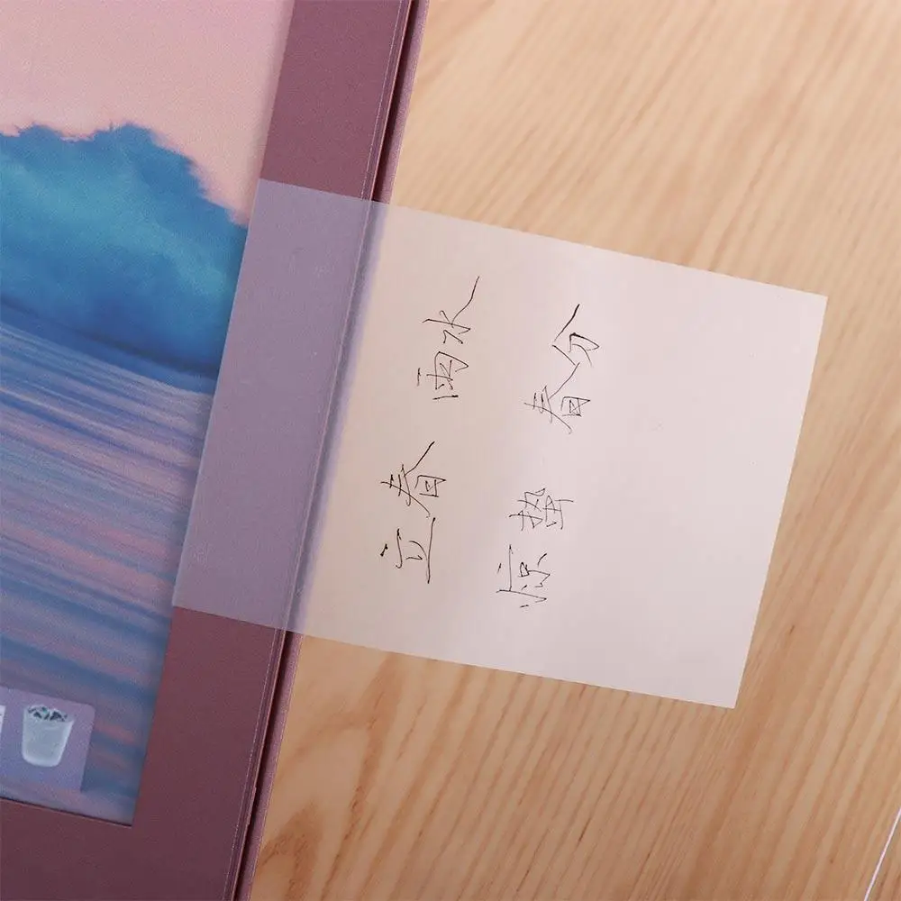 50 Sheets Notepad Self Adhesive Stationery Sticker Transparent Sticky Notes Daily To Do List Planner Sticker PET Memo Pad