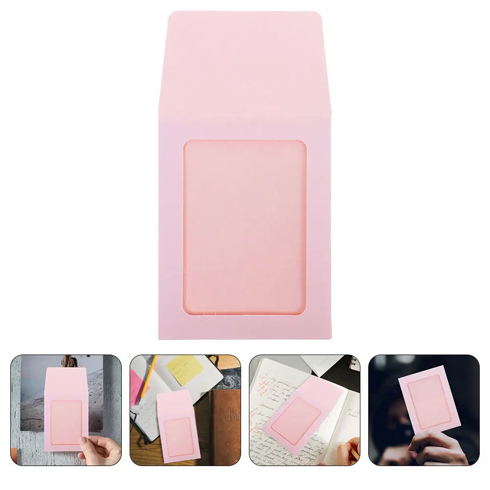 

15pcs Window Envelope Sleeves For Game Cards Photos Storage Transparent Cardholders Display Covers Kraft Paper Trading Card