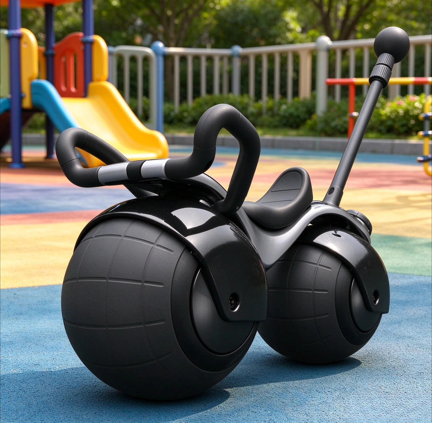 Silent Wiggle Drift Ride On Car, Sliding Gliding Vehicle with Auxiliary Push Rod, Low Gravity Design