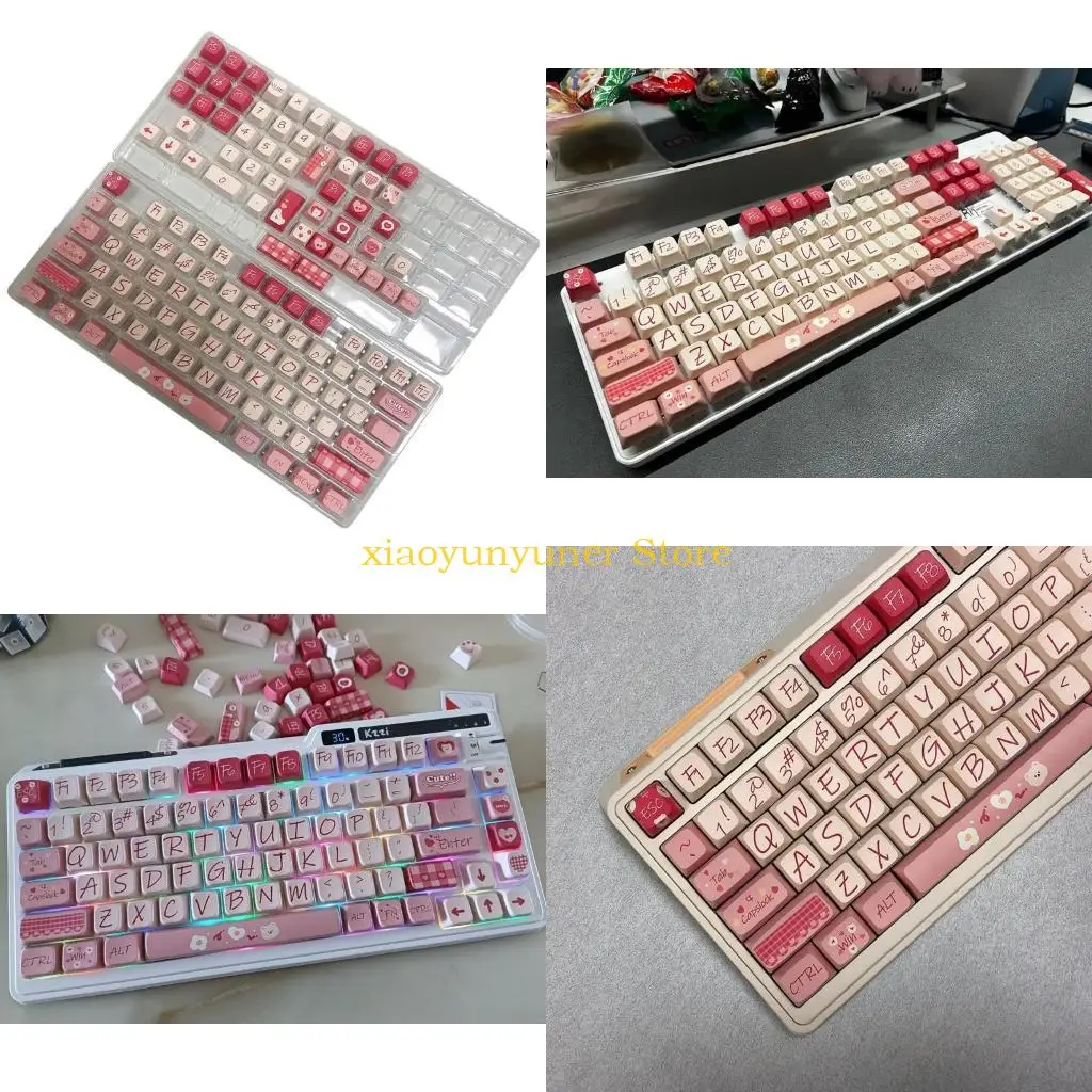 P9JB 126 Keys PBT Chocolate Bear Keycaps MDA Profile Keycap for Mechanical Keyboard