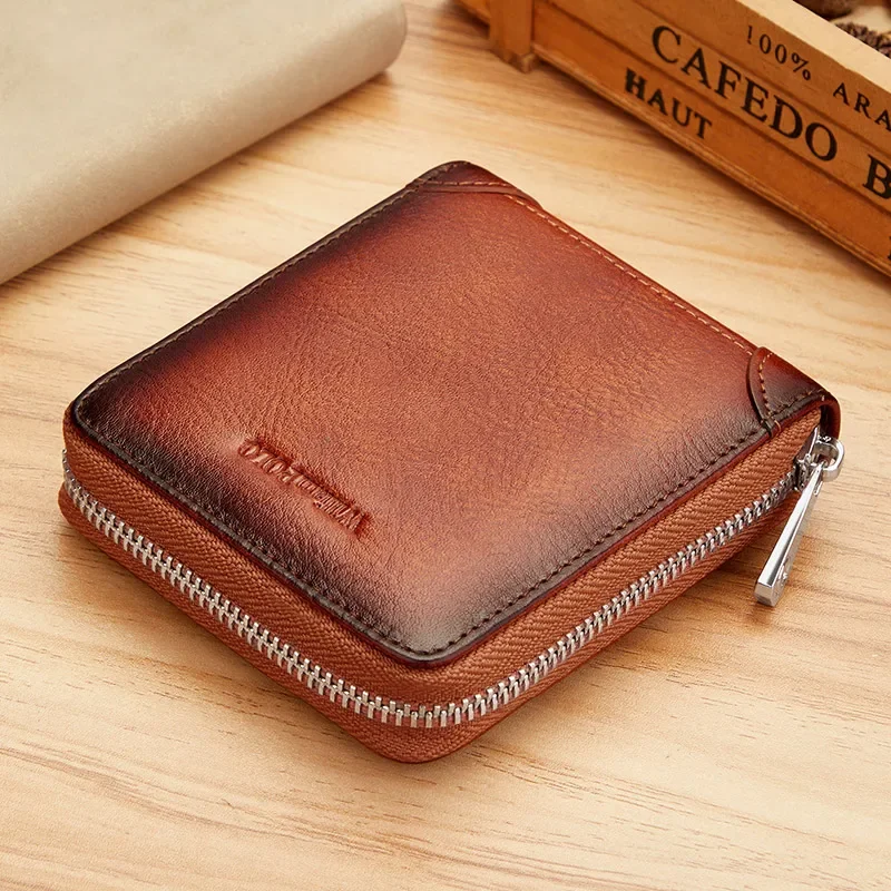 

Wallet men's short wallet cowhide driver's license set fashion wallet multi-function coin purse men's upgraded WILLIAMPOLO