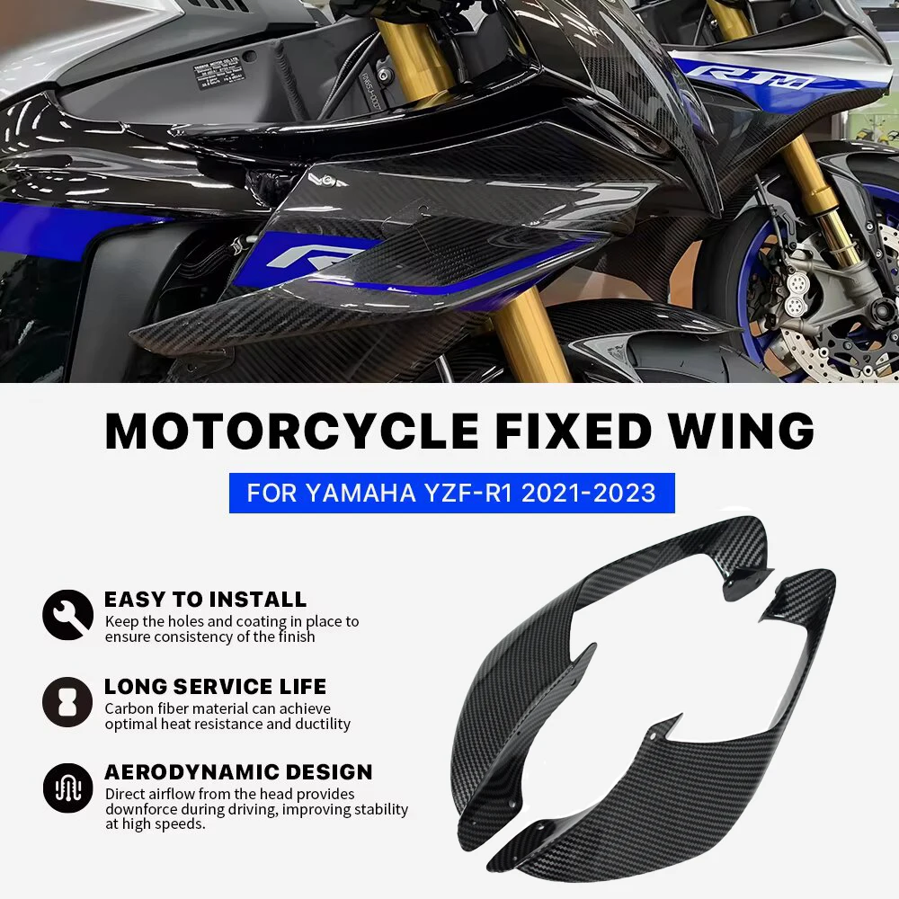 

NEW Motorcycle Fairing Fixed wing For Yamaha YZF R1 R1M 2020-2025 YZF-R1 2020 2021 2022 2023 2024 2025 Spoiler Wing carbon